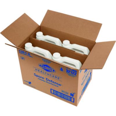 Spore Defense Cleaner Disinfectant, Closed System, 1 gal Refill Bottle, 4/Carton