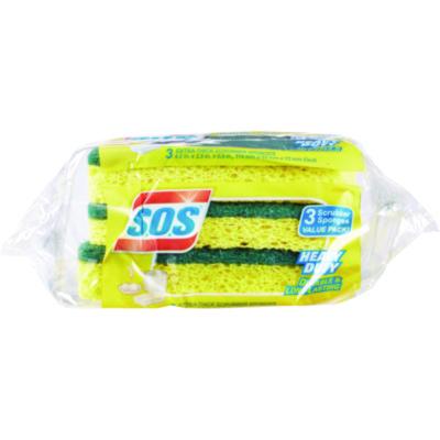 Heavy Duty Scrubber Sponge, 2.5 x 4.5, 0.9
