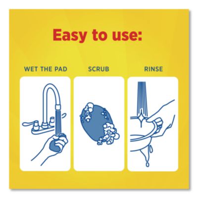 Steel Wool Soap Pad, Steel, 4/Box, 24 Boxes/Carton