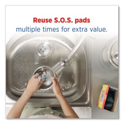 Steel Wool Soap Pad, Steel, 4/Box, 24 Boxes/Carton