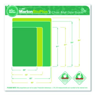 Ecotex Marlon BioPlus Rectangular Polycarbonate Chair Mat for Hard Floors, Rectangular, 46