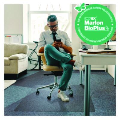 Ecotex Marlon BioPlus Rectangular Polycarbonate Chair Mat for Low/Medium Pile Carpets, Rectangular, 35