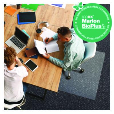 Ecotex Marlon BioPlus Rectangular Polycarbonate Chair Mat for Low/Medium Pile Carpets, Rectangular, 35