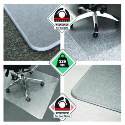 Cleartex MegaMat Heavy-Duty Polycarbonate Mat for Hard Floor/All Carpet, 46 x 60, Clear