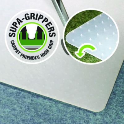 Cleartex Polypropylene Foldable Chair Mat for Carpets, 46 x 57, Translucent