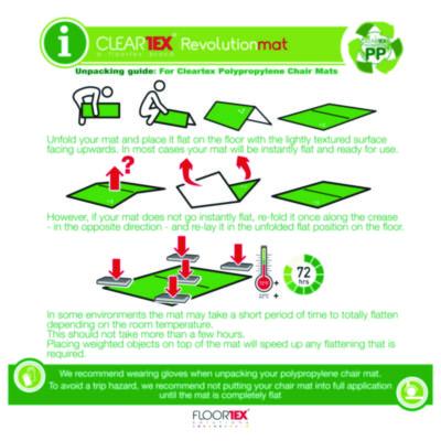 Cleartex Polypropylene Anti-Slip Foldable Chair Mat for Hard Floors, 45