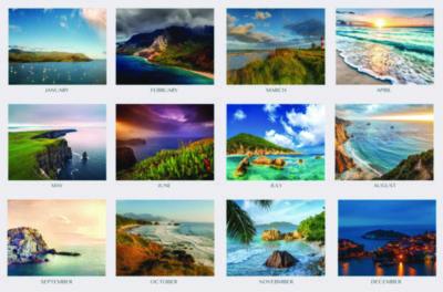 Recycled Earthscapes Desk Pad Calendar, Seascapes Photography, 22 x 17, Black Binding/Corners,12-Month (Jan to Dec): 2025