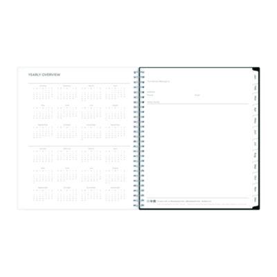 Analeis Monthly Planner, Floral Artwork, 10 x 8, White/Black/Coral Cover, 12-Month (Jan to Dec): 2025