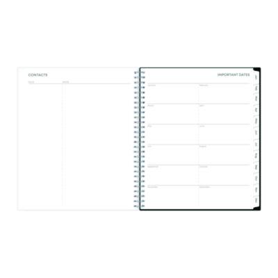 Analeis Monthly Planner, Floral Artwork, 10 x 8, White/Black/Coral Cover, 12-Month (Jan to Dec): 2025