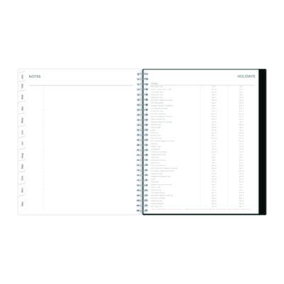 Analeis Monthly Planner, Floral Artwork, 10 x 8, White/Black/Coral Cover, 12-Month (Jan to Dec): 2025