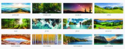 Recycled Full-Color Monthly Desk Pad Calendar, Nature Photography, 22 x 17, Black Binding/Corners,12-Month (Jan to Dec): 2025