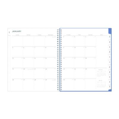 Lindley Weekly/Monthly Planner, Floral Artwork, 11 x 8.5, White/Blue/Green Cover, 12-Month (Jan to Dec): 2025