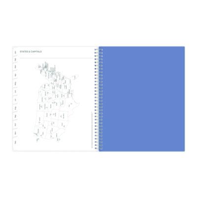 Lindley Weekly/Monthly Planner, Floral Artwork, 11 x 8.5, White/Blue/Green Cover, 12-Month (Jan to Dec): 2025
