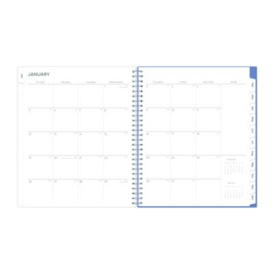 Lindley Monthly Planner, Floral Artwork, 10 x 8, White/Blue/Green Cover, 12-Month (Jan to Dec): 2025