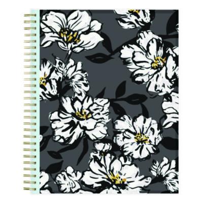 Blue Sky Baccara Dark Monthly Planner, Floral Artwork, 10 x 8, Gray/Black/Gold Cover, 12-Month (Jan to Dec): 2025 (BLS110216) BLS110216
