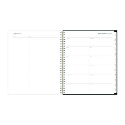 Baccara Dark Monthly Planner, Floral Artwork, 10 x 8, Gray/Black/Gold Cover, 12-Month (Jan to Dec): 2025