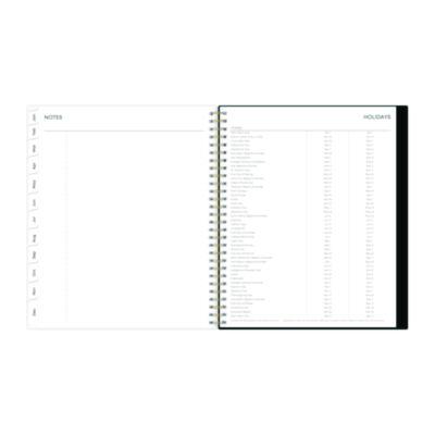 Baccara Dark Monthly Planner, Floral Artwork, 10 x 8, Gray/Black/Gold Cover, 12-Month (Jan to Dec): 2025