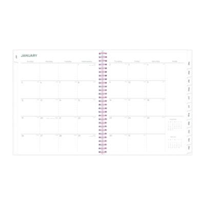 Joselyn Monthly Wirebound Planner, Floral Artwork, 10 x 8, Pink/Peach/Black Cover, 12-Month (Jan to Dec): 2025