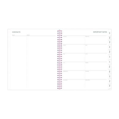 Joselyn Monthly Wirebound Planner, Floral Artwork, 10 x 8, Pink/Peach/Black Cover, 12-Month (Jan to Dec): 2025