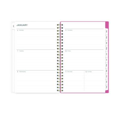 Fly By Frosted Weekly/Monthly Planner, Butterflies Artwork, 8 x 5, Blush/Pink Cover, 12-Month (Jan to Dec): 2025