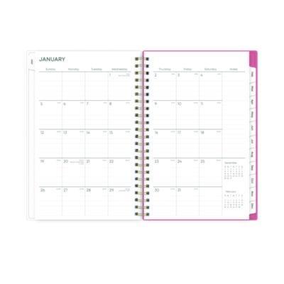 Fly By Frosted Weekly/Monthly Planner, Butterflies Artwork, 8 x 5, Blush/Pink Cover, 12-Month (Jan to Dec): 2025