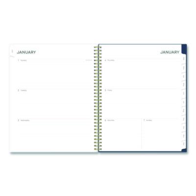 Ashlyn Weekly/Monthly Planner, Floral Artwork, 11 x 8.5, Navy/Multicolor Cover, 12-Month (Jan to Dec): 2025