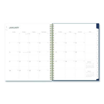 Ashlyn Weekly/Monthly Planner, Floral Artwork, 11 x 8.5, Navy/Multicolor Cover, 12-Month (Jan to Dec): 2025