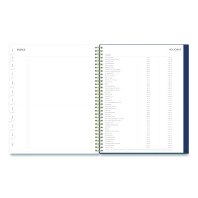 Ashlyn Weekly/Monthly Planner, Floral Artwork, 11 x 8.5, Navy/Multicolor Cover, 12-Month (Jan to Dec): 2025