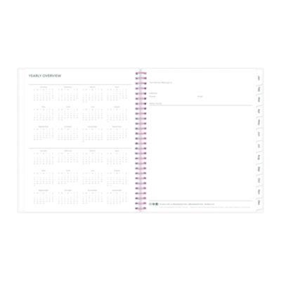 Joselyn Monthly Wirebound Planner, Floral Artwork, 10 x 8, Pink/Peach/Black Cover, 12-Month (Jan to Dec): 2025