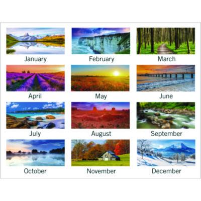 Landscape Monthly Wall Calendar, Landscapes Photography, 12 x 12, White/Multicolor Sheets, 12-Month (Jan to Dec): 2025