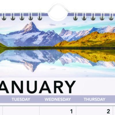 Landscape Monthly Wall Calendar, Landscapes Photography, 12 x 12, White/Multicolor Sheets, 12-Month (Jan to Dec): 2025