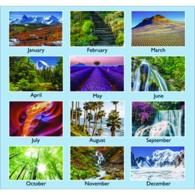 Scenic Monthly Wall Calendar, Landscape Photography, 15.5 x 22.75, White/Multicolor Sheets, 12-Month (Jan-Dec): 2025