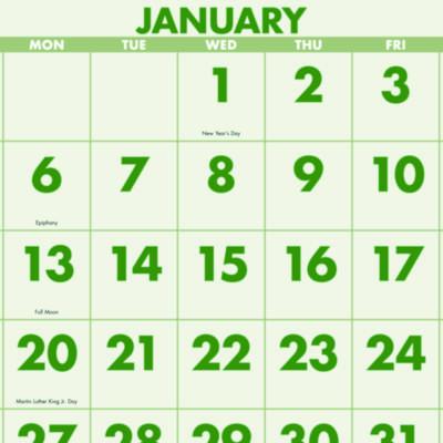 Scenic Three-Month Wall Calendar, Landscape Photography, 12 x 27, White Sheets, 14-Month: Dec 2024 to Jan 2026