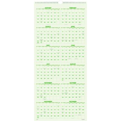 Scenic Three-Month Wall Calendar, Landscape Photography, 12 x 27, White Sheets, 14-Month: Dec 2024 to Jan 2026