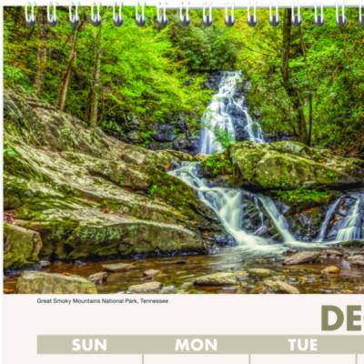 Scenic Three-Month Wall Calendar, Landscape Photography, 12 x 27, White Sheets, 14-Month: Dec 2024 to Jan 2026