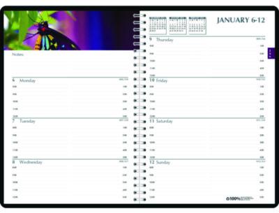 Earthscapes Recycled Weekly/Monthly Planner, Gardens of the World Photography, 10 x 7, Black Cover, 12-Month (Jan-Dec): 2025