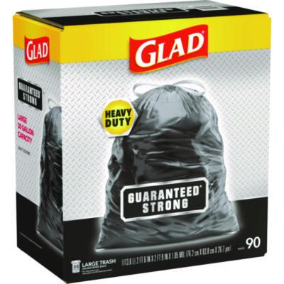 Guaranteed Strong Large Drawstring Trash Bags, Three-Ply, 30 gal, 1.05 mil, 30