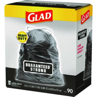 Guaranteed Strong Large Drawstring Trash Bags, Three-Ply, 30 gal, 1.05 mil, 30