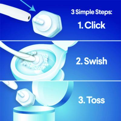 ToiletWand Disposable Toilet Cleaning System: Handle, Caddy and Refills, White