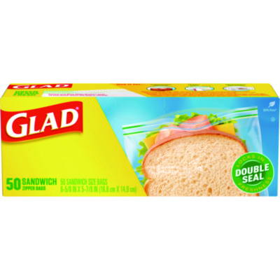 Glad® Zipper Food Storage Sandwich Bags