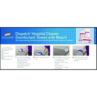 Dispatch Hospital Cleaner Disinfectant Towels with Bleach, 1-Ply, 6.75 x 8, Unscented, White, 150/Canister