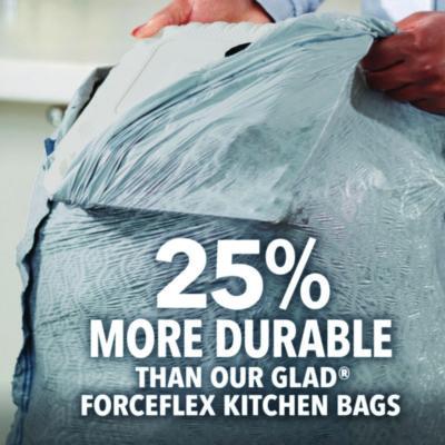 ForceFlex MaxStrength Tall Kitchen Drawstring Trash Bags, 13 gal, Fresh Clean Scent, 24 x 28, White, 34/Box, 6 Boxes/Carton