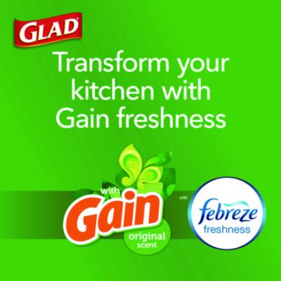 ForceFlex Kitchen Drawstring Trash Bags, 13 gal, Gain Original Scent, 24 x 27.38, White, 80/Box