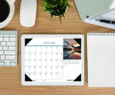 Earthscapes Scenic Desk Pad Calendar, Scenic Photos, 18.5 x 13, White Sheets, Black Binding/Corners,12-Month (Jan-Dec): 2025