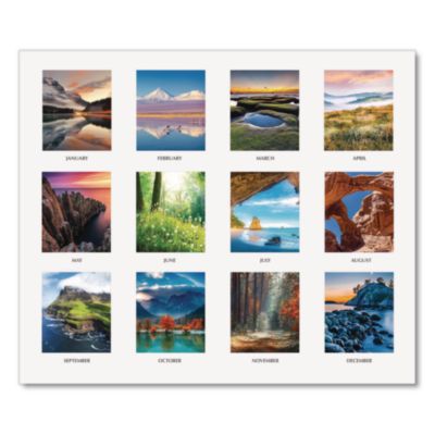 Earthscapes Scenic Desk Pad Calendar, Scenic Photos, 18.5 x 13, White Sheets, Black Binding/Corners,12-Month (Jan-Dec): 2025