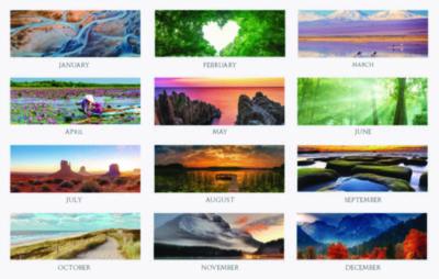 Earthscapes Recycled 3-Month Vertical Wall Calendar, Scenic Photography, 8 x 17, White Sheets, 14-Month: Dec 2024 to Jan 2026