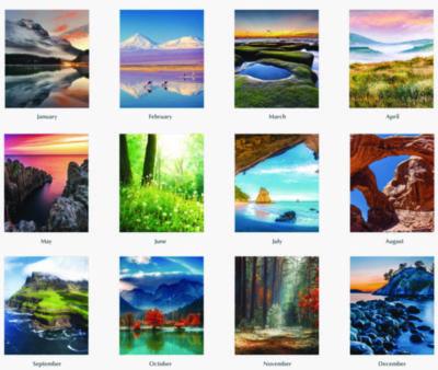 Earthscapes Recycled Desk Tent Monthly Calendar, Scenic Photography, 8.5 x 4.5, White Sheets, 12-Month (Jan to Dec): 2025