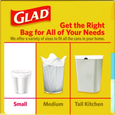 OdorShield Quick-Tie Small Trash Bags, Tie-Flap, 4 gal, Febreze Fresh Clean Scent, 8 x 18, White, 26 Bags/Box, 6 Boxes/Carton