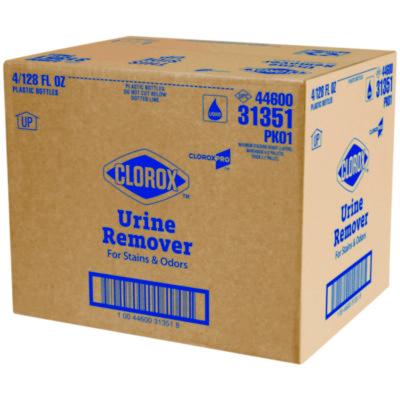CloroxPro Urine Remover for Stains and Odors, 128 oz Refill Bottle, 4/Carton