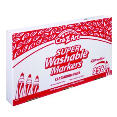 Super Washable Markers Classpack, Broad Bullet Tip, Assorted Colors, 256/Set